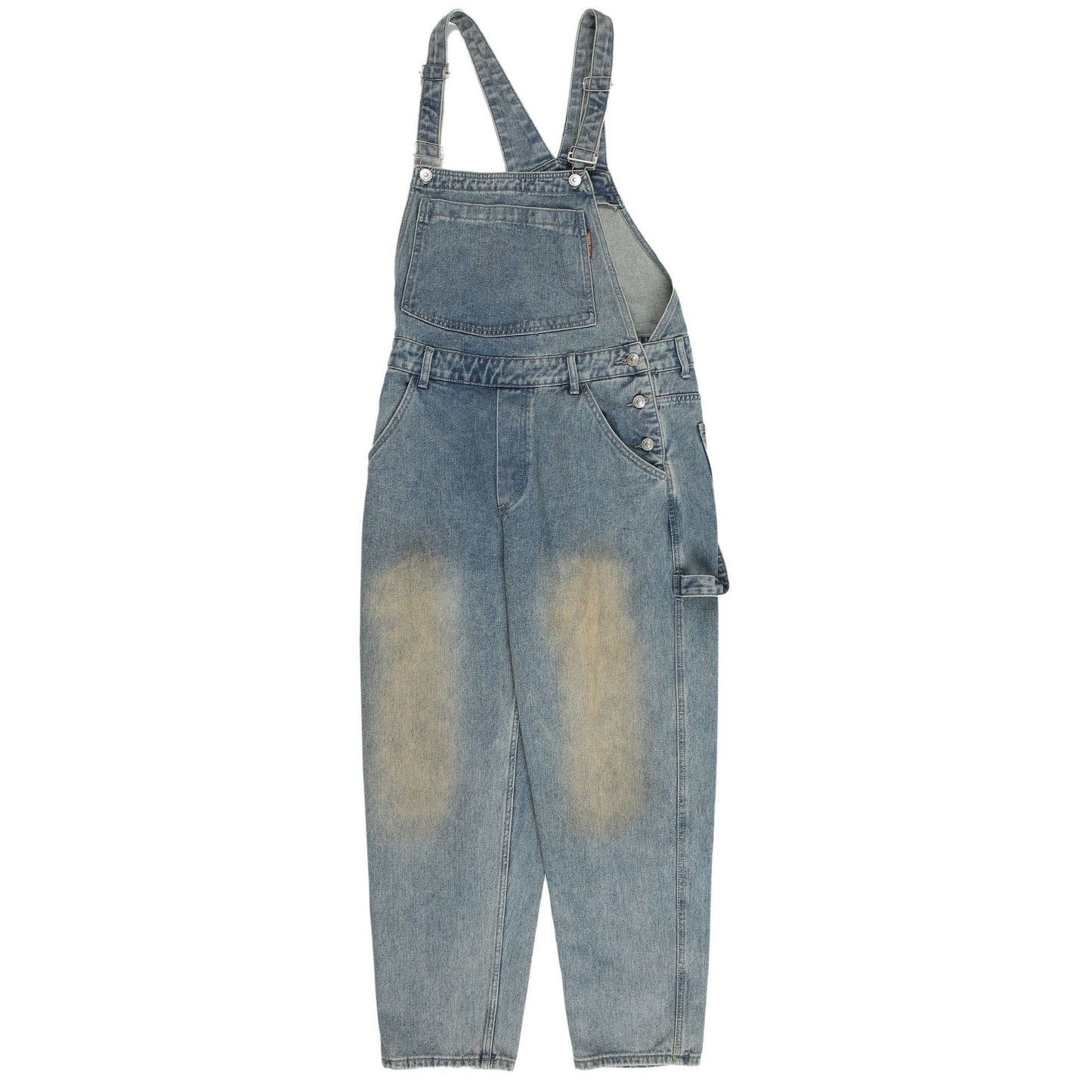 Retro Washed Vintage Washed Strap Cargo Jeans Men And Women