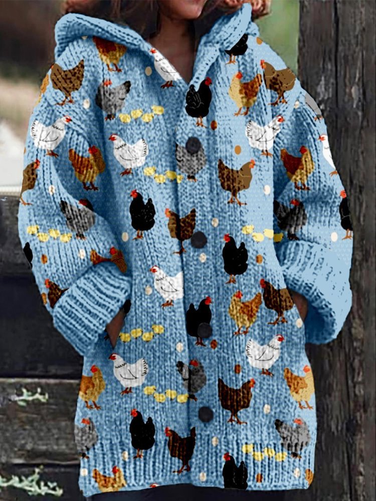 Halloween Animal Print Casual Hooded Cape Coat