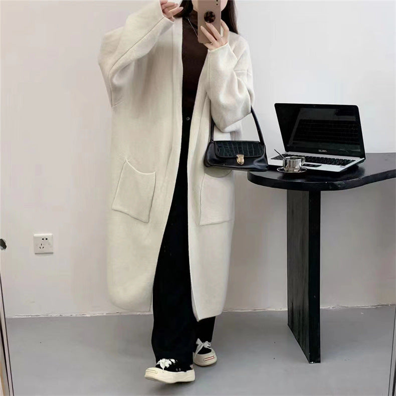 Plus Size Idle Style Long Knitted Cardigan Women's Autumn And Winter New