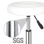 White Technician Bench With Circular Patterned Cushion