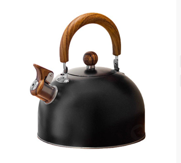 Stainless Steel Sky Gray Folding Handle Whistle Kettle