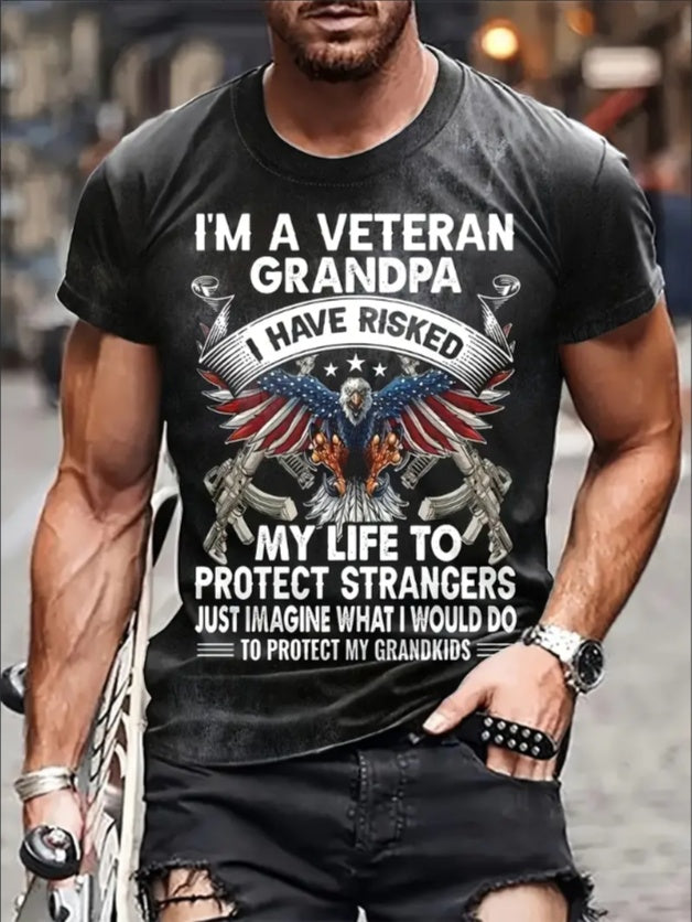 Men's Plus Size T-Shirts "Veteran Grandpa"