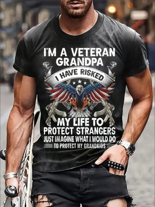 Men's Plus Size T-Shirts "Veteran Grandpa"