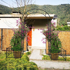 Metal Garden Arch With Plant Stands 79.5W X 86.6H Climbing Plants Rose Support
