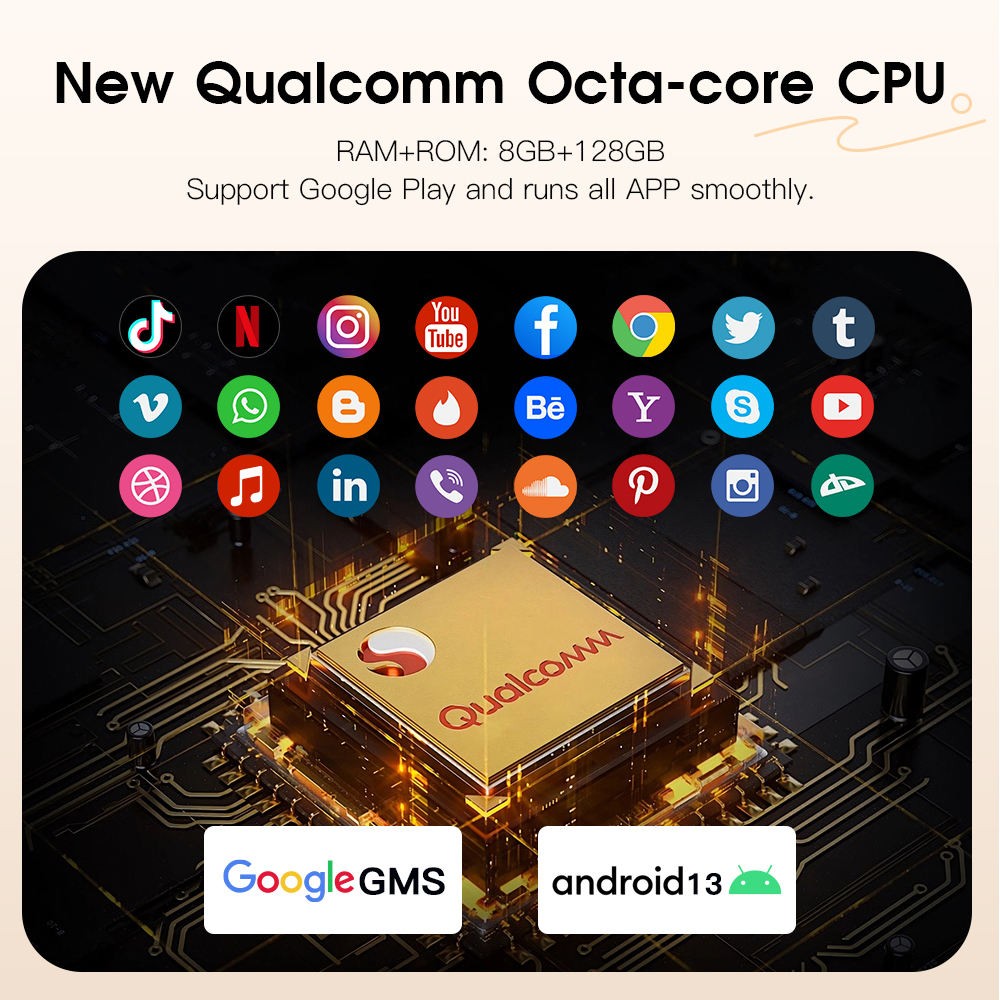 32 Inch 128GB Smart Portable TV Android OS 1080P 13MP Camera Remote Control Control Home Office Entertainment Portable Smart Tv