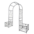 Metal Garden Arch With Plant Stands 79.5W X 86.6H Climbing Plants Rose Support