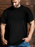 Men's'MY SCARS TELL A STORY' Print Short Sleeve Crew Neck T-shirt, Casual Comfy Tee As Gift