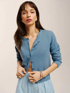 Women's Long-sleeved Knitted Cardigan Top Button