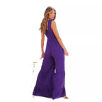 Women's Comfort And Casual Wide Leg Solid Color High Waist Jumpsuit