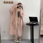 Plus Size Idle Style Long Knitted Cardigan Women's Autumn And Winter New